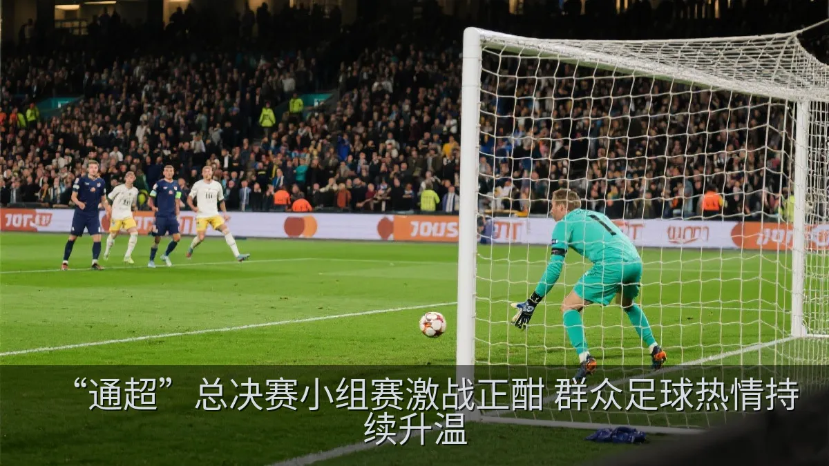 足球比赛点球决胜时刻,球员与观众共同关注比赛